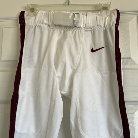 Nike Men’s Football White and Burgundy Football Pants - Picture 5 of 6